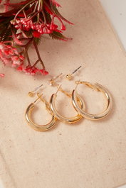 Heliophilia Silver Pendientes de Metal Dorados con Recubrimiento de Laca